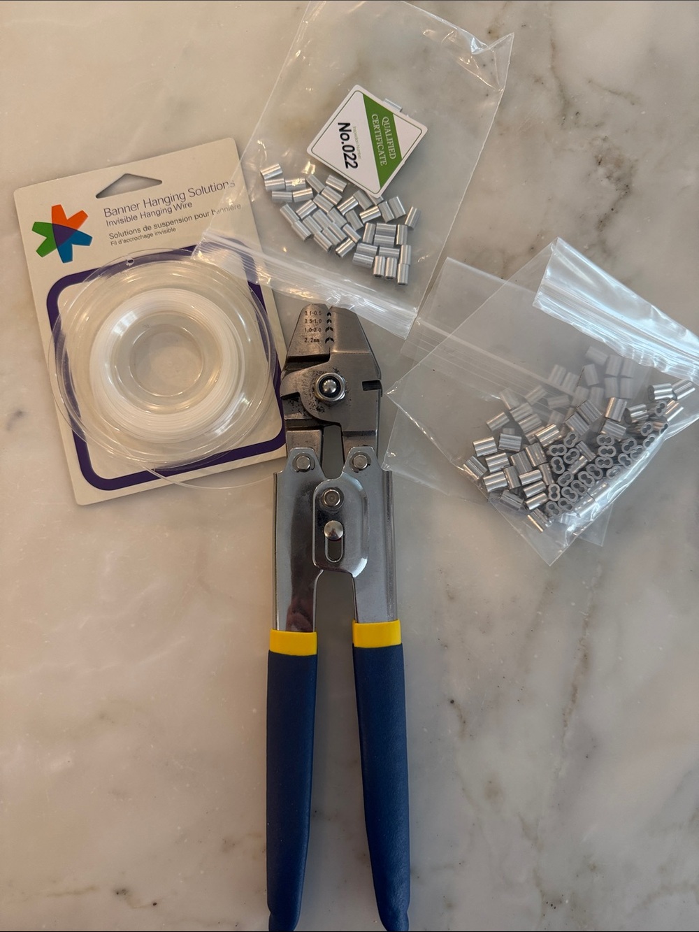 Banner Hanging Wire Crimper Pliers with Blue Handles - Home Party Supplies